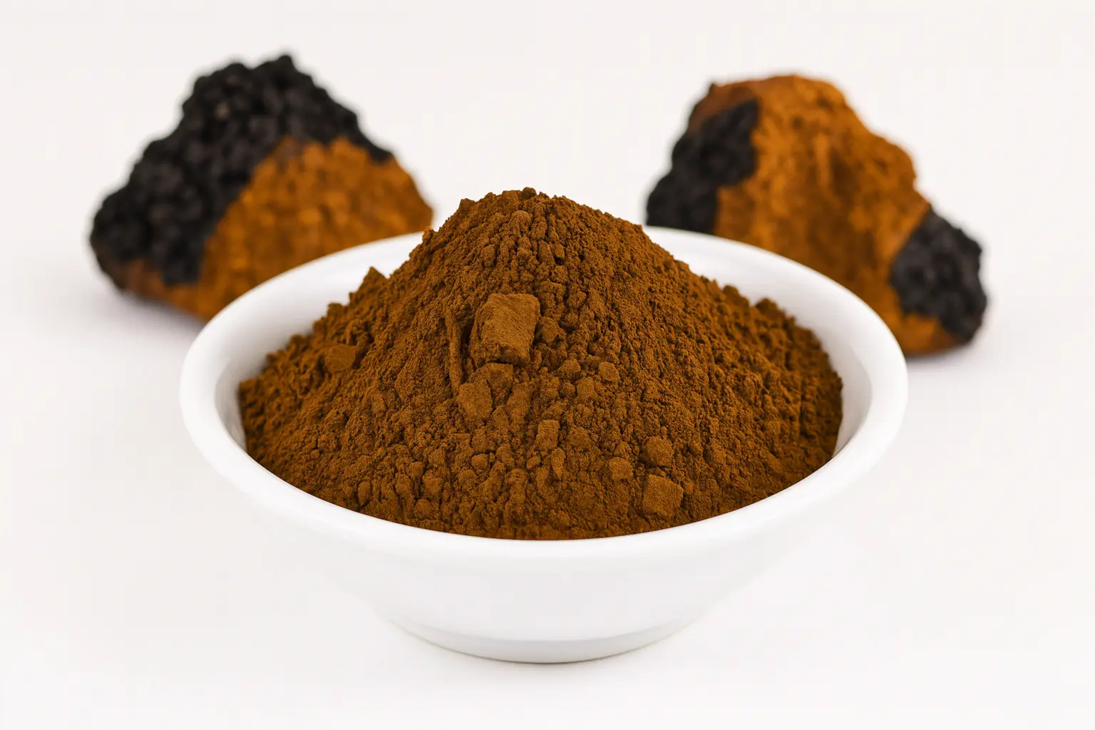 Photo of the Chaga pulver in a container